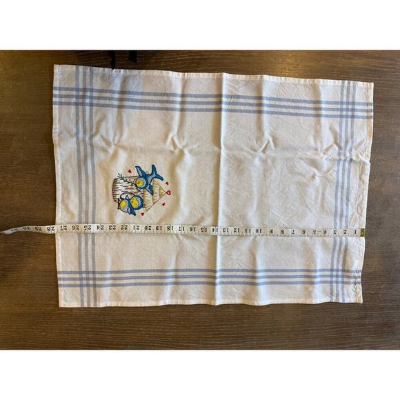 Vintage Embroidered Bird Hand Towel Dish Cloth Retro - Picture 4 of 5